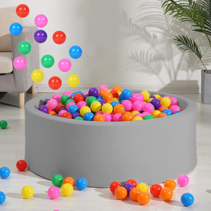 Children's ball pit filled with 8 cm multicolour LDPE balls