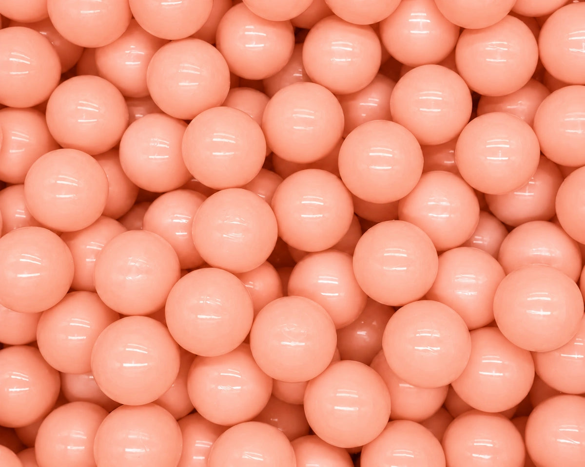 Close-up of peach 8cm soft plastic ball pit balls for kids
