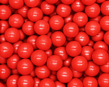 Bright red 8cm soft plastic ball pit balls for kids in a close-up pile