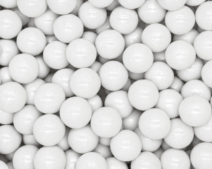 Close-up of white 8cm soft plastic ball pit balls for kids