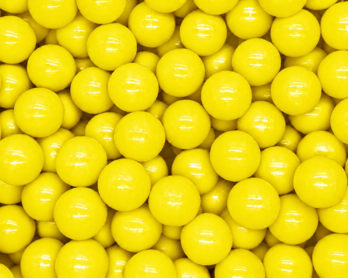 Close-up of yellow 8cm soft plastic ball pit balls for kids